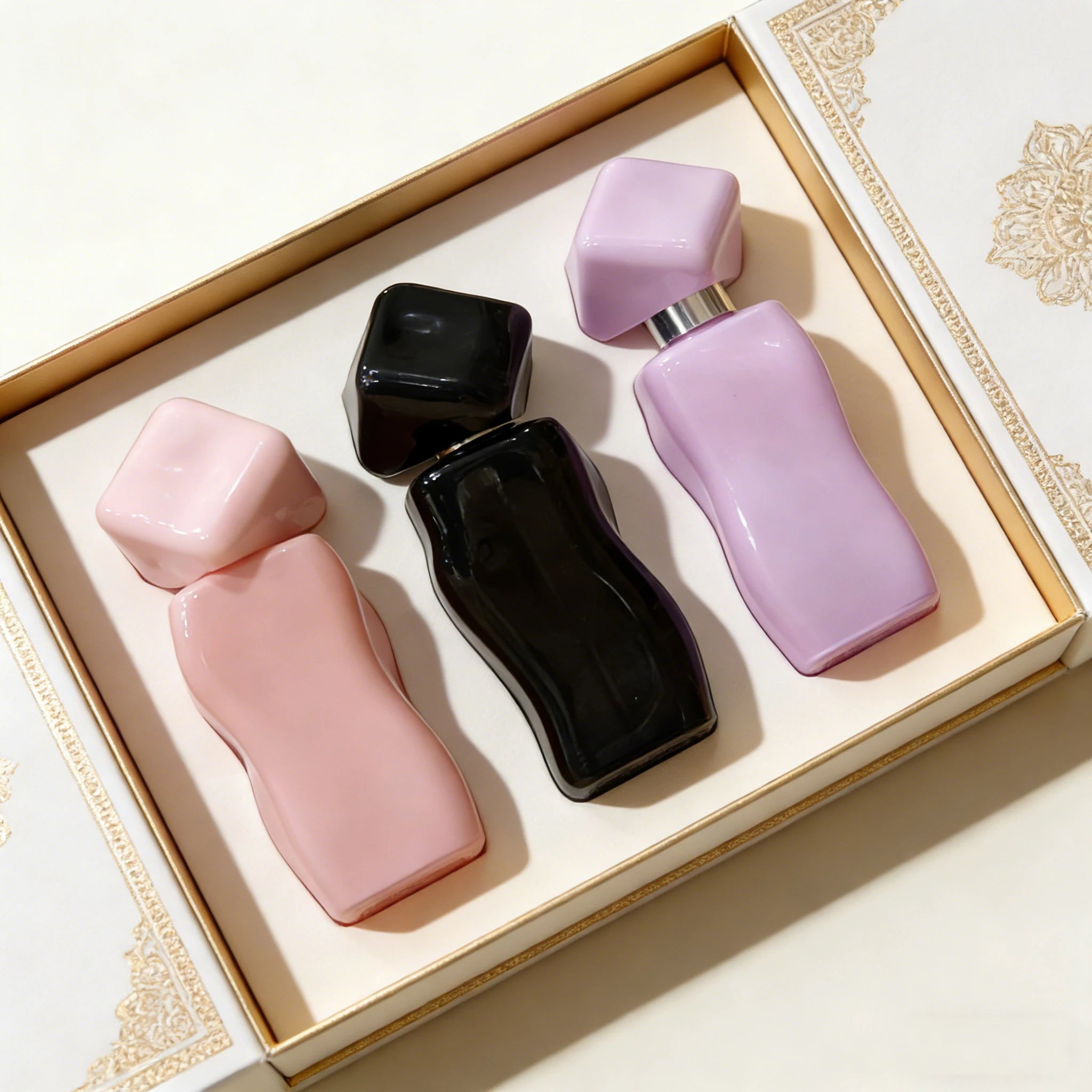 High Quality Luxury Customization 30ml Black White Yellow Purple Pink Multi-color Glass Perfume Bottles for Perfume - 图片 5