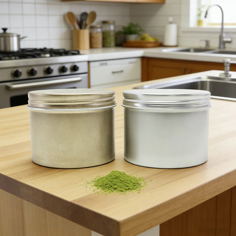 Metal Aluminum Tin Can Jar case 100g 100ml Matcha Powder Coffee Container for Tin Cosmetic Food Packaging - 图片 3