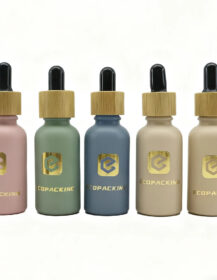 Skincare Hair Oil Bottles Empty Glass Dropper Bamboo Cap 15ml 30ml 60ml for Skin Care Mascara Eye Drops Cosmetic