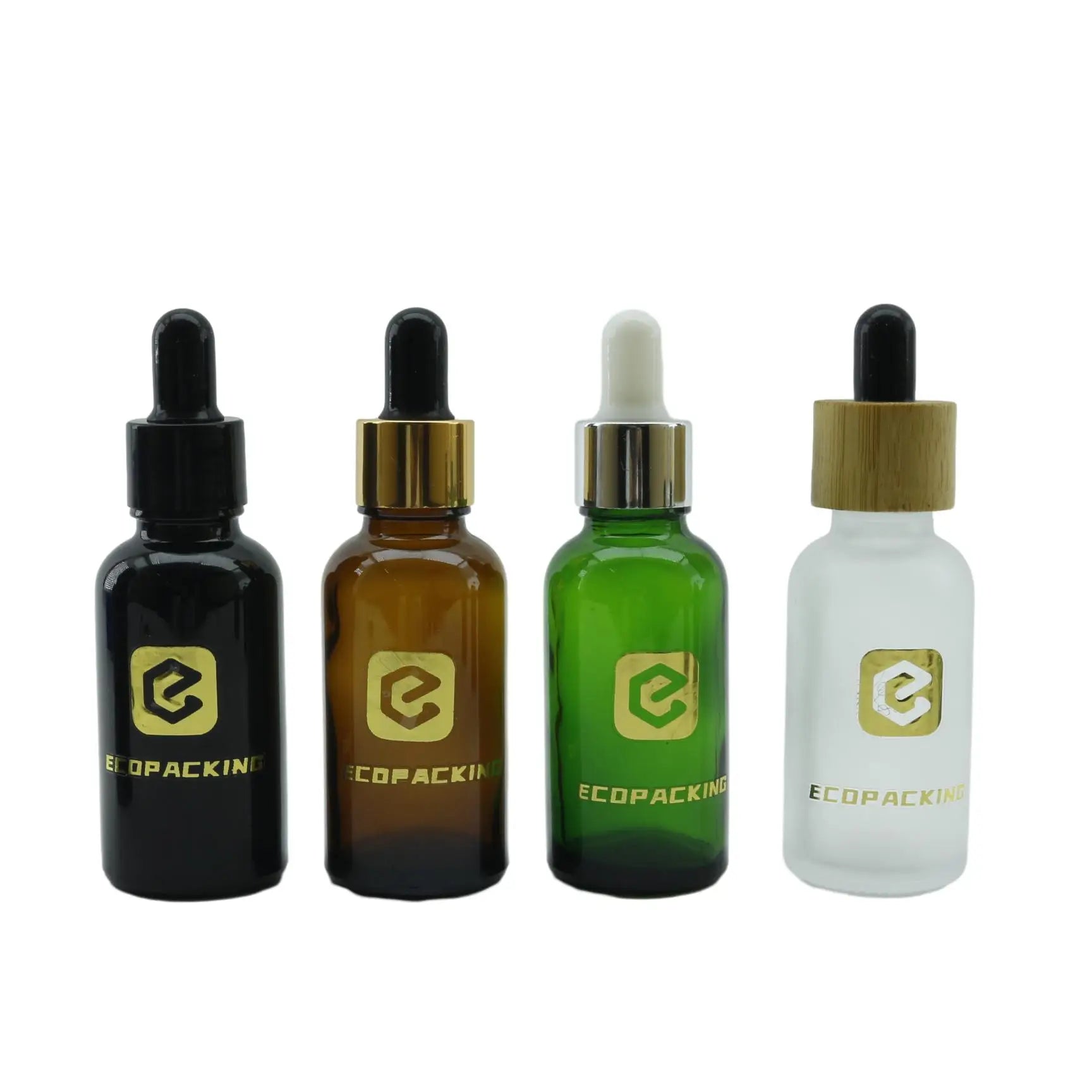 10ml 15ml 20ml 30ml 50ml 100ml frosted wooden lid dropper bottle black clear amber essential oil glass bottle with bamboo cap - 图片 4