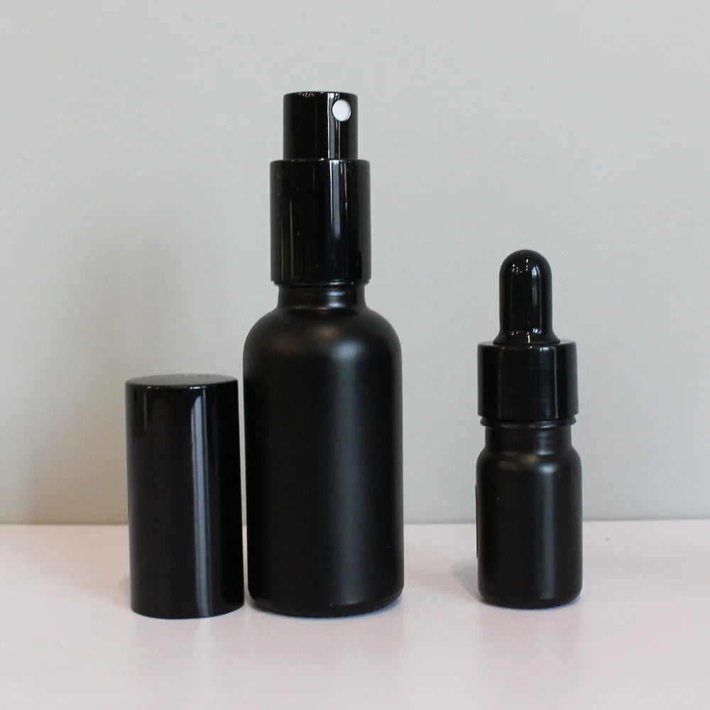 Custom 10ml 15ml 20ml 30ml 5ml Glass Spray Bottle Serum Bottle 1oz 2oz Empty Essential Oil Matte Black Glass Dropper Bottle - 图片 7