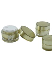 Empty Gold Acrylic Jar Skincare Plastic Cosmetic Face Cream Plastic Jars With Lids