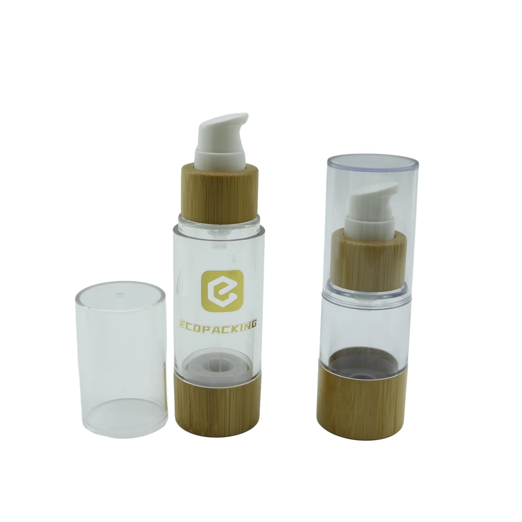 Eco-friendly Bamboo Airless Lotion Pump Bottle 15ml 30ml 50ml 100ml for Cosmetic Packaging - 图片 6