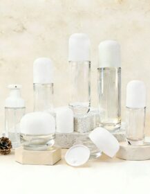 Luxury 30ml 50ml 100ml 120ml Clear Glass Lotion Pump Bottle 30g 50g Cream Jar Set Refillable Cosmetic Packaging for Skincare C88