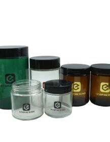 Recyclable 60ml 120ml 250ml Amber Black Green Food Candy Tea Pot Wide Mouth Cosmetic Face Cream Body Butter Glass Candle Jars