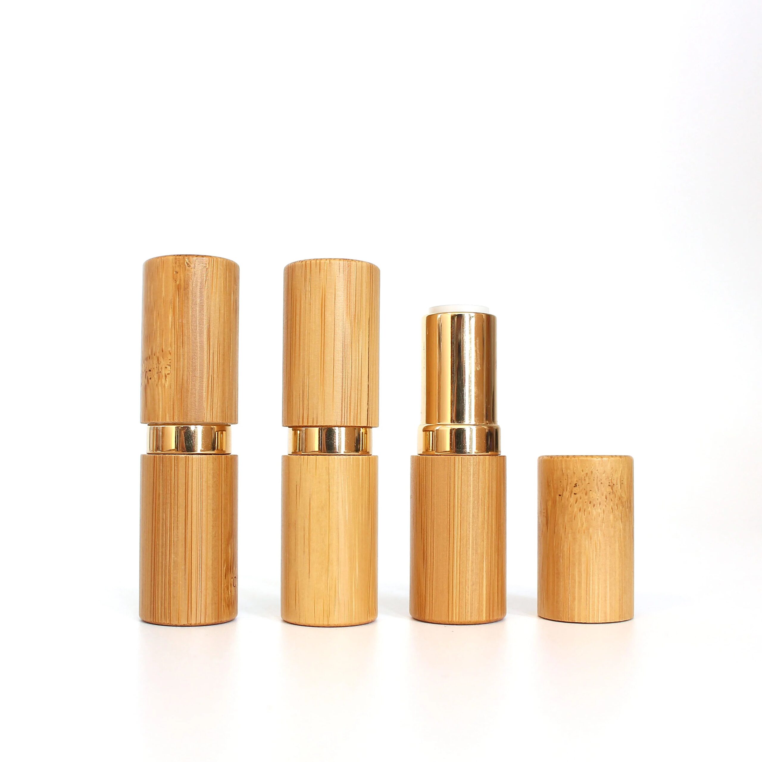 Custom Logo Refillable Wooden Twist up Lip Balm Bamboo Lipstick Tube Cosmetic Packaging N888 - 图片 2