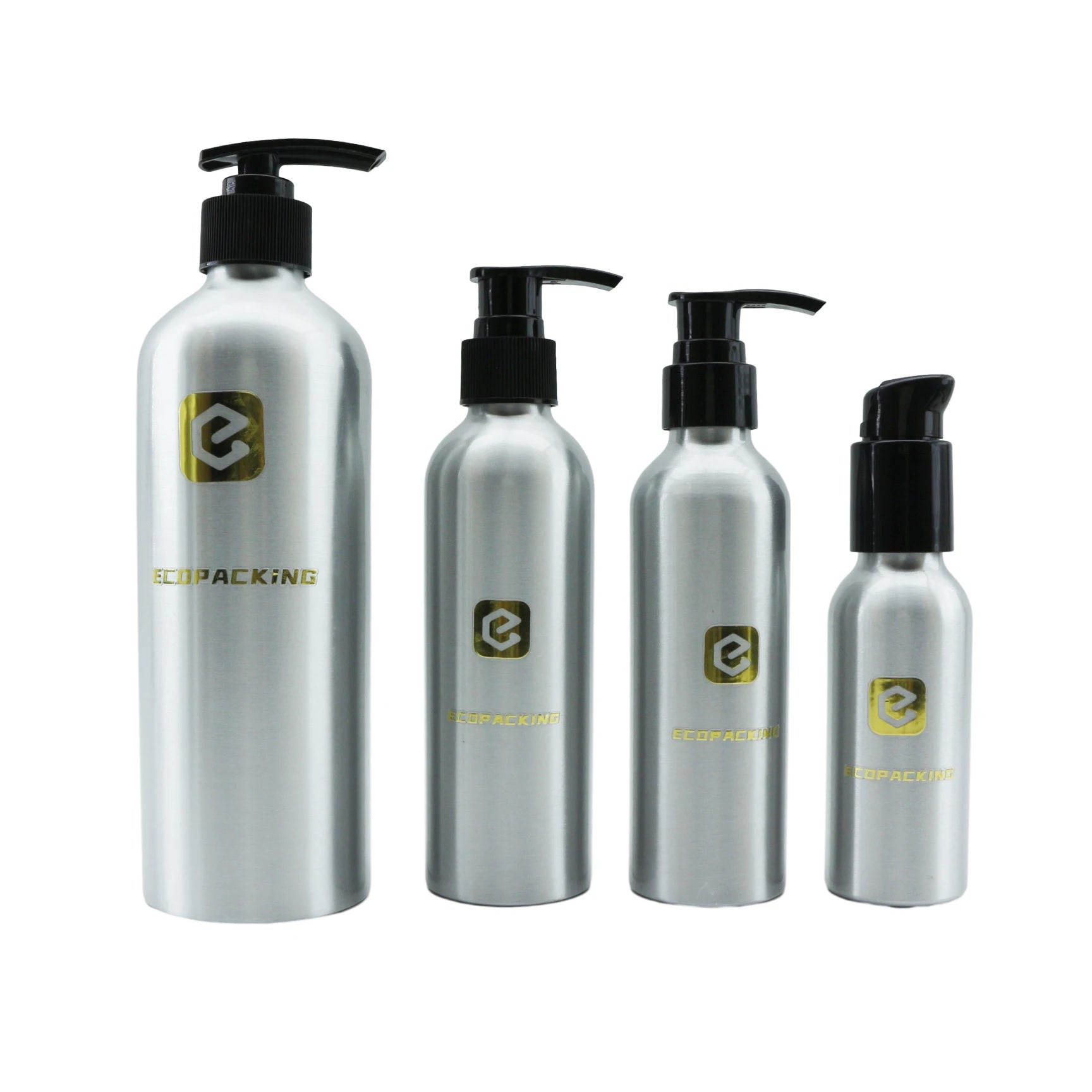 30ml 50ml 100ml 250ml 500ml Cosmetic Skin Care Metal Aluminum Pump Bottle for Lotion Shampoo Essential Oil - 图片 2