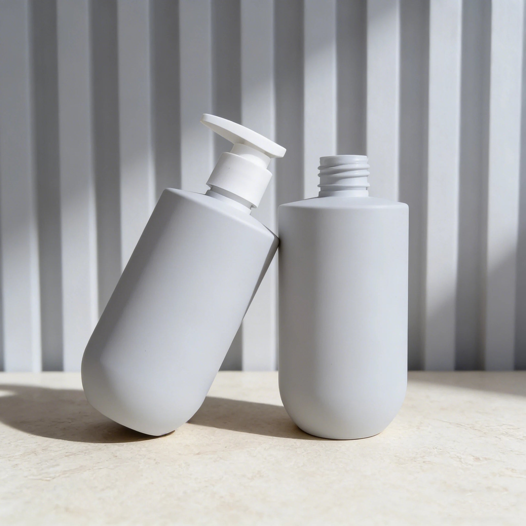 500ml HDPE PE Flat Soft Touch Luxury Finish Pump Hand Soap & Shampoo Bottle Gold Stamp Silk Screen Printing