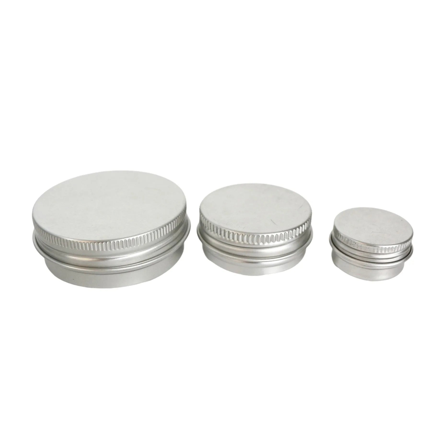 5ml 10ml 15ml 20ml 30ml 50ml 100ml 150ml 200ml 250ml Empty Cosmetic Silver Metal Aluminum Candle Cream Tin Jar for Body Butter