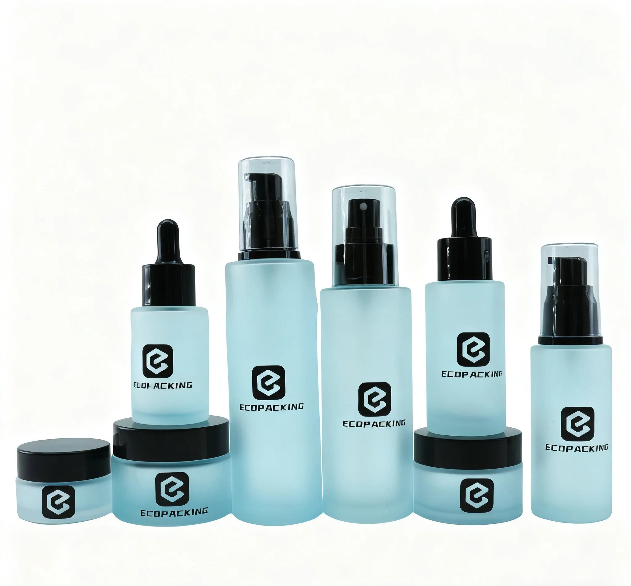 Customized Cosmetics Set Bottle 30ml 100ml 50g Dropper Oil Bottle with Pump Head Glass Bottle - 图片 2