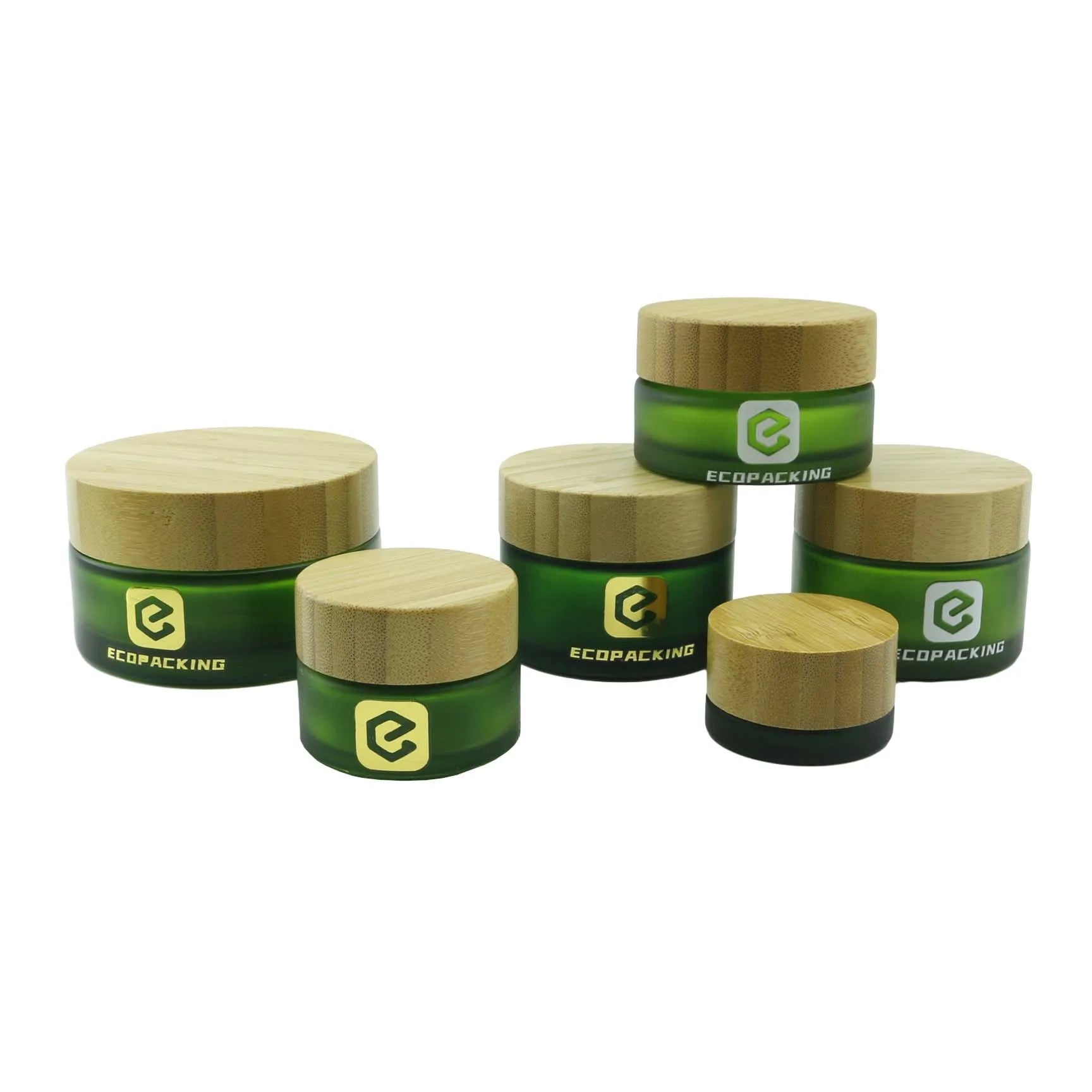 Empty Amber Brown Cosmetic Glass Jar 1oz 5g 10g 15g 20g 50g 100g 30g Eye Cream Frosted Glass Jar 50ml With Bamboo Cap Lid - 图片 9
