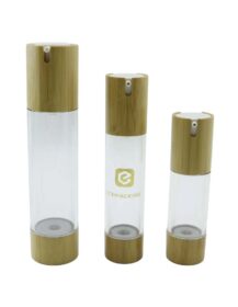 High Quality Plastic Bottle 15ml 30ml 50ml 100ml Bamboo Airless Pump Bottle for Cosmetic