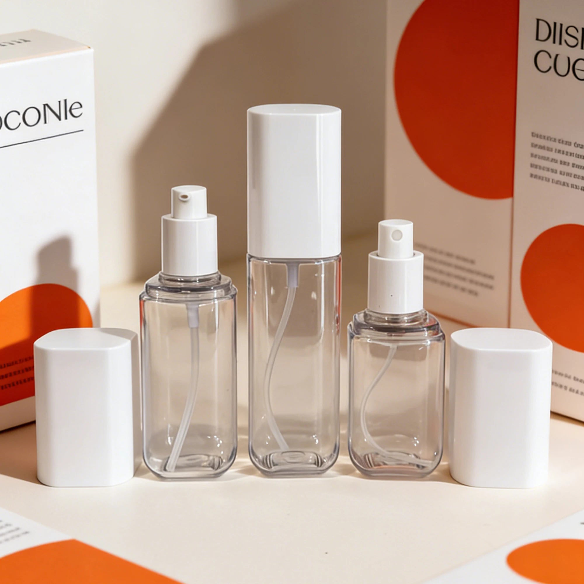 Refillable Skincare & Wigs Shampoo Packaging Set for Plastic Bottles White Pumps Sprays 100ml 120ml Toner Lotion Cream 888J - 图片 6
