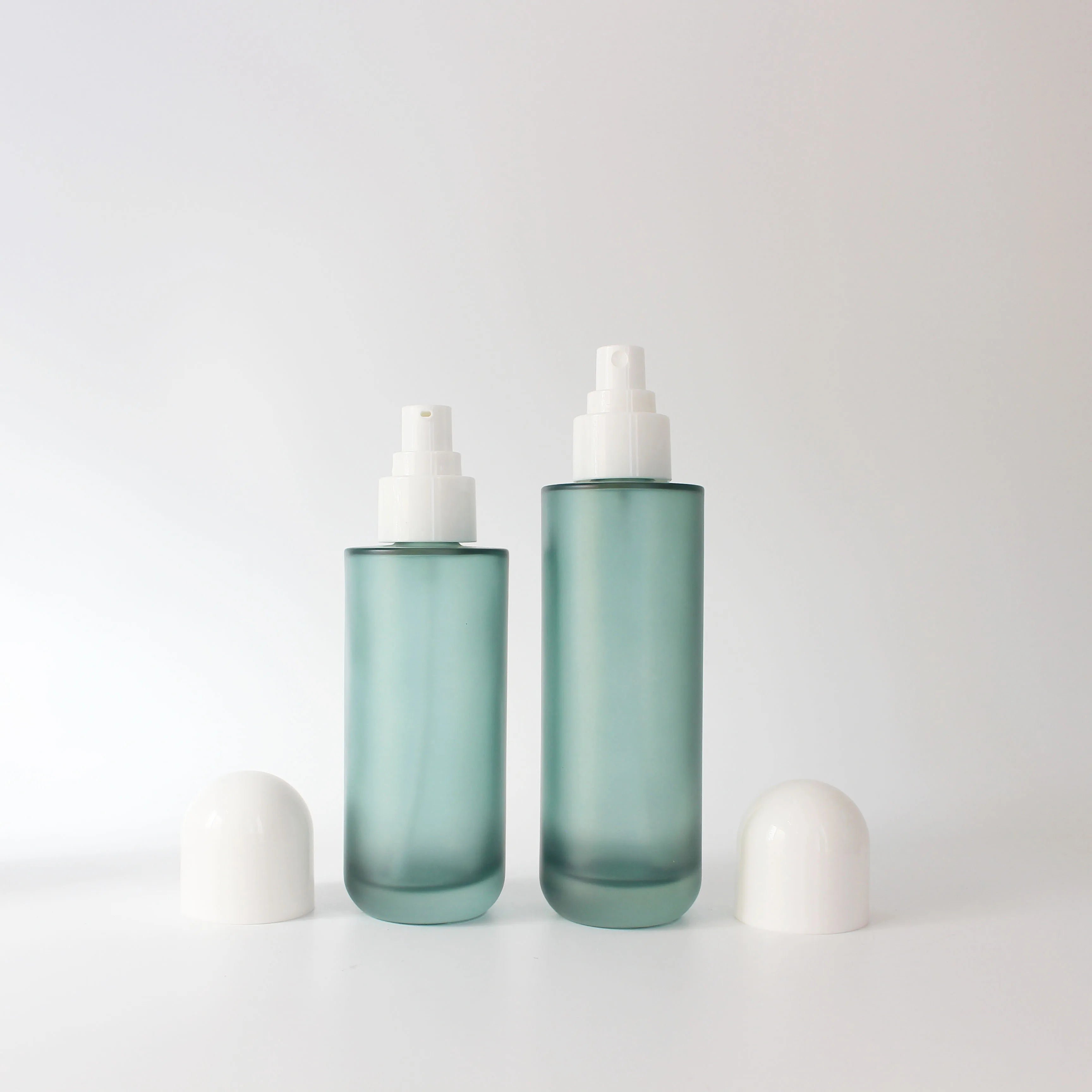 Cosmetic Set Frosted Green Glass Pump Spray Bottle 30ml 50ml 100ml 120ml Luxury 30g 50g Cream Jar - 图片 5