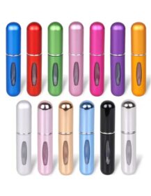 In Stock 5ml Mini Aluminum Perfume Spray Bottle Refillable Bottom Filling Travel Perfume Atomizer Spray Bottle