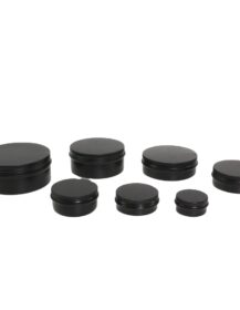 5ml 10ml 15ml 20ml 30ml 50ml 60ml 100ml 150ml 200ml 250ml Cosmetic Cream Hair Wax Beard Balm Matte Black Aluminum Tin Jar B8888