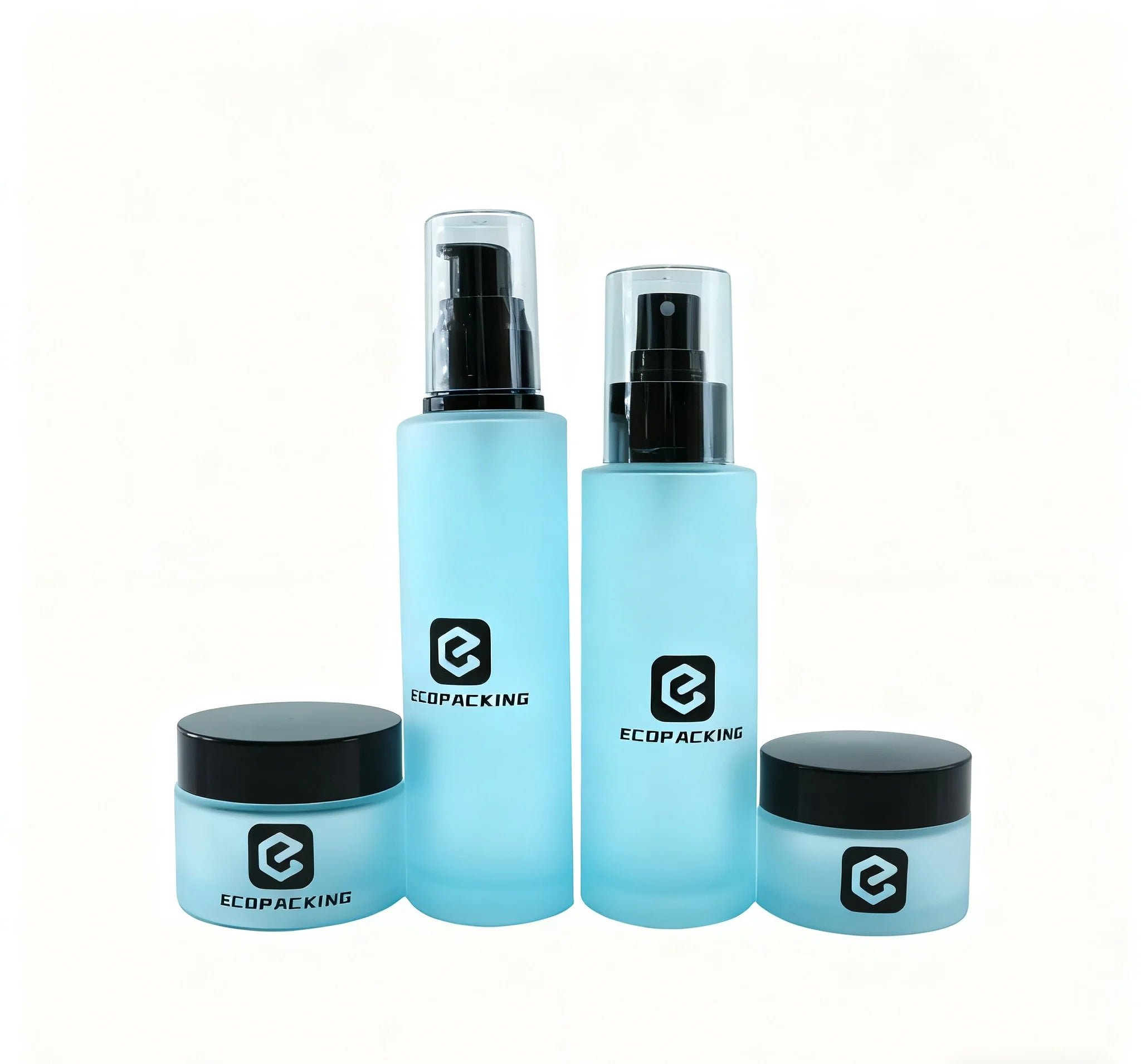 Matte Bottles Cosmetic Serum Lotion Pump Bottle Glass Cream Bottles Glass Jars for Face Cream - 图片 6