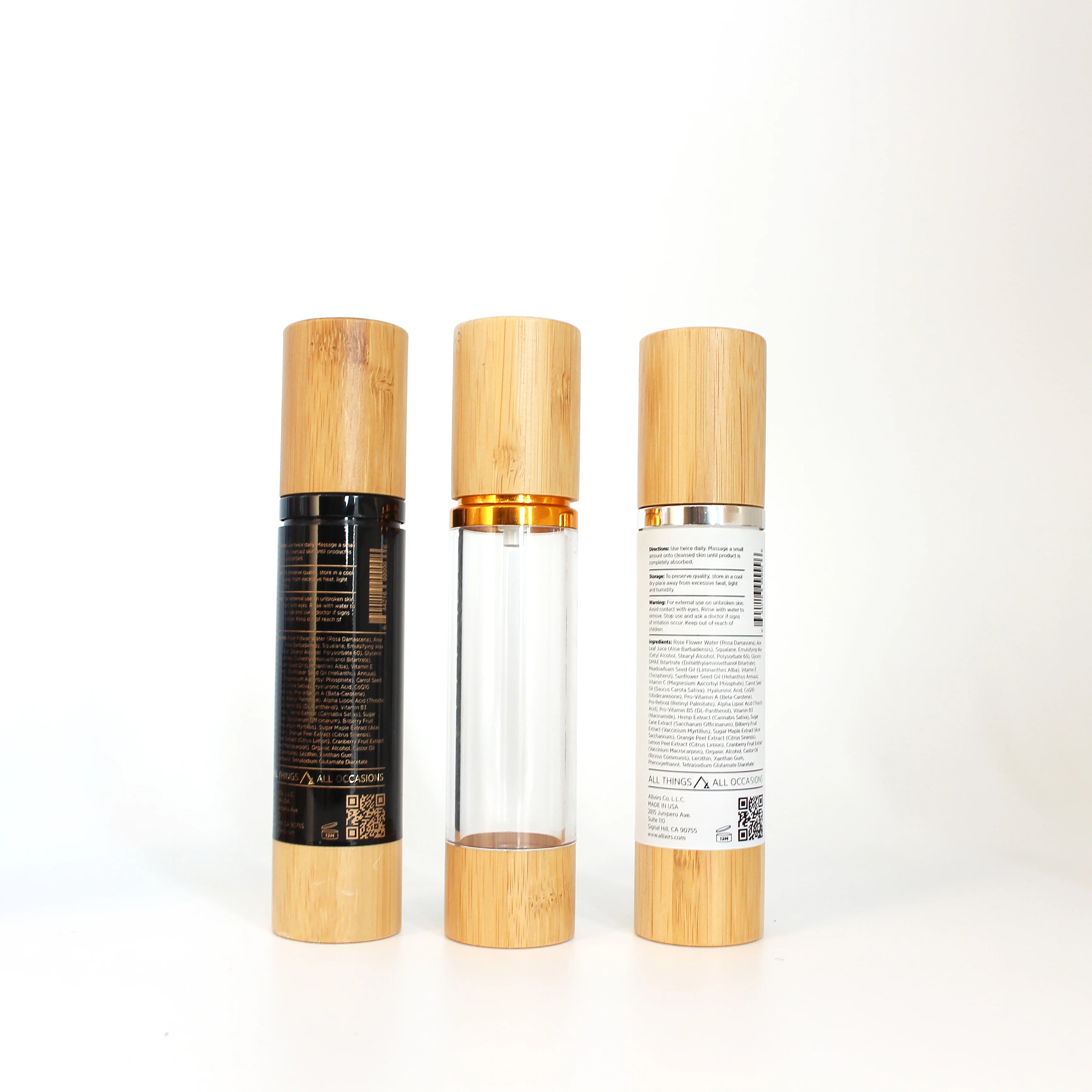 Body Lotion Cream Cosmetic Bottle Packaging 30ml 50ml Bamboo Airless Pump Bottles for Serum - 图片 6
