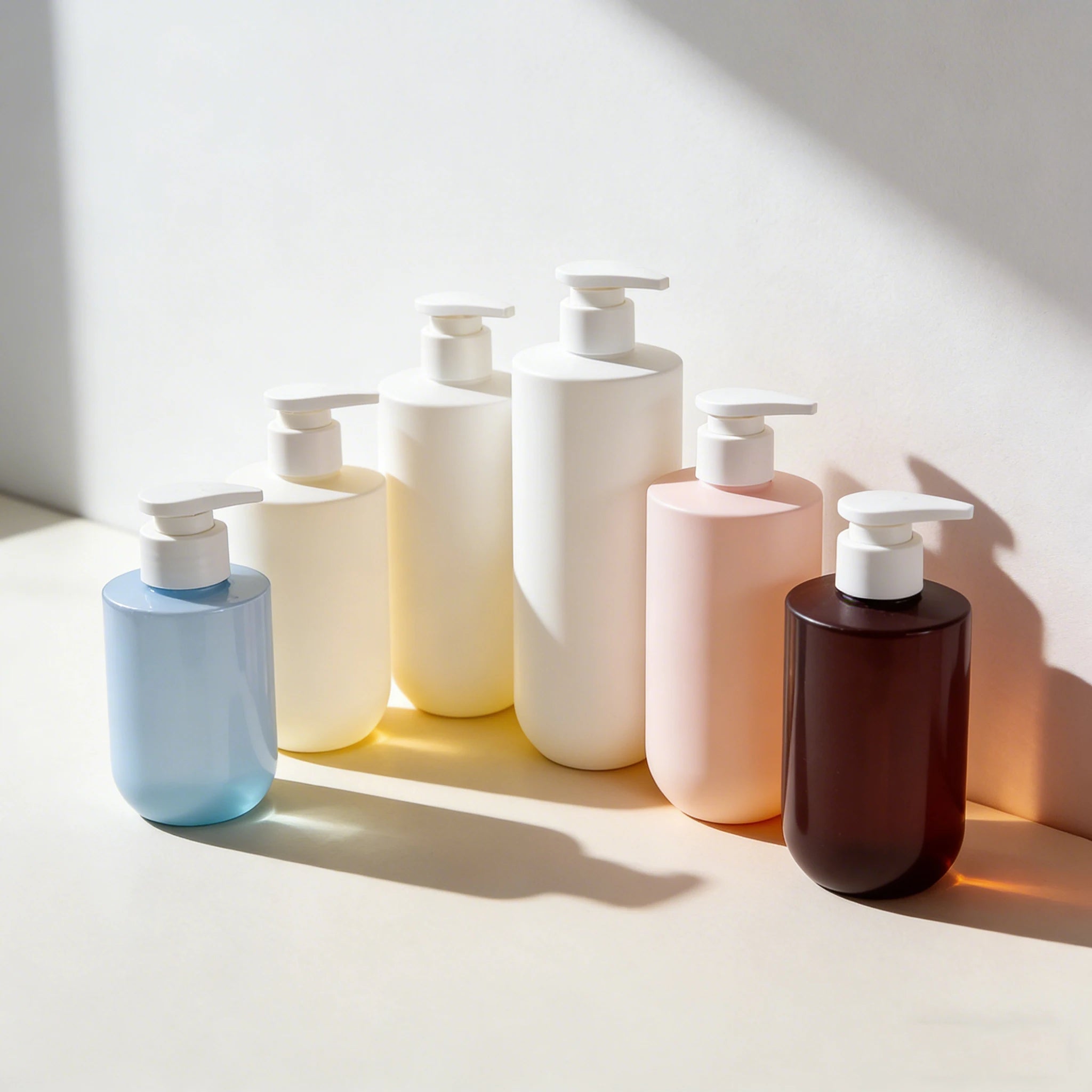 Custom Color 500ml HDPE Lotion Pump Bottle Horizontal Handle Cosmetic Packaging for Face Cream Silk Screen Printing Gold Stamp - 图片 6