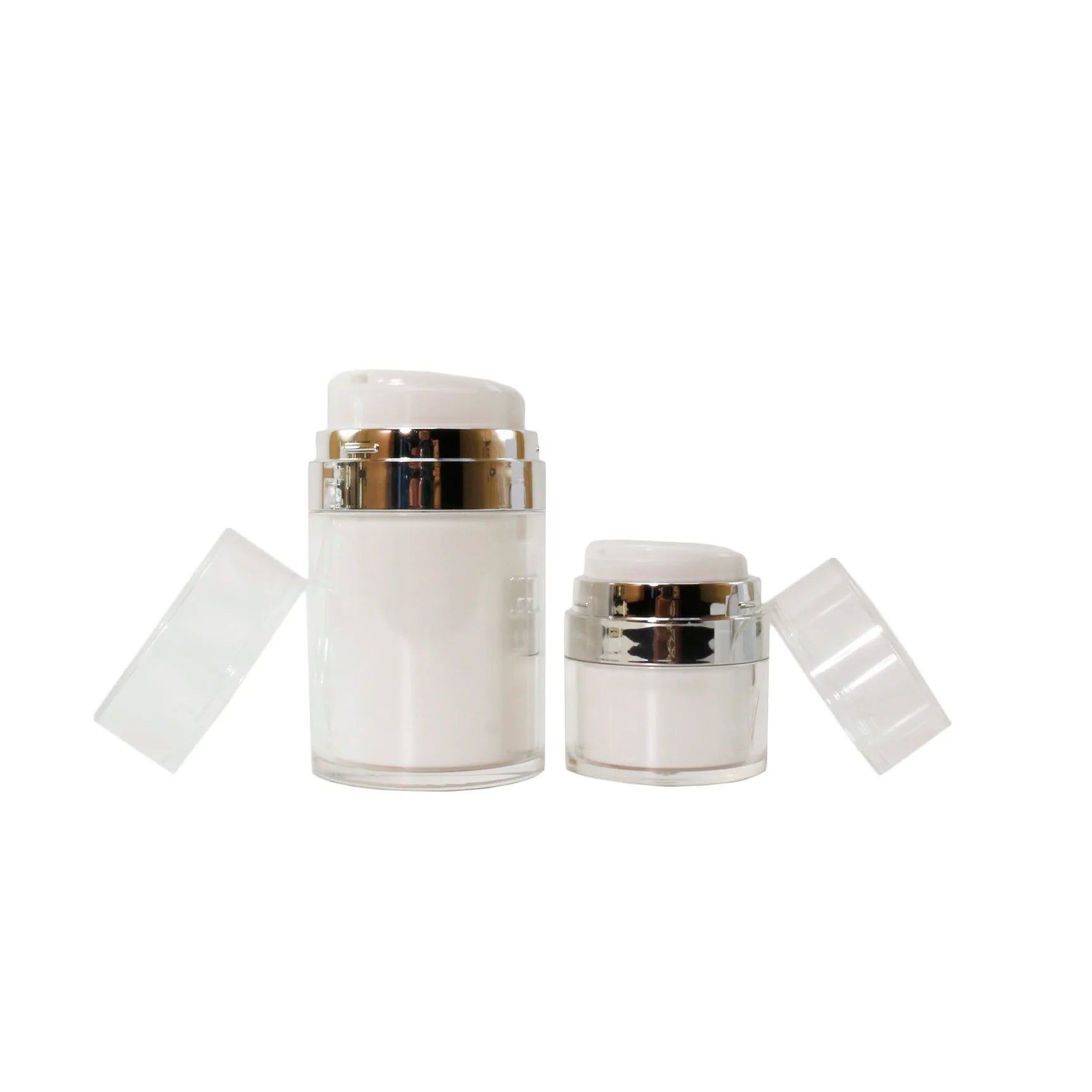New Luxury 15ml 30ml 50ml Press Airless Cosmetic Facial Packaging Plastic Airless Pump Cream Jar - 图片 4
