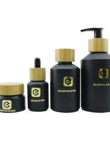 15ml 30ml 60ml 125ml 200ml Glass Black Slant Shoulder Dropper Spray Lotion Pump  Bottle and Jar for Cosmetic Packaging