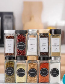Custom Kitchen Seasoning Bottles 4oz 120ml square Spice Glass Jars with Lid