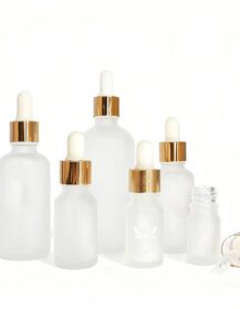 Empty 30ml 50ml 100ml Frosted Glass Essential Oil Dropper Bottle With Aluminum Plastic Dropper Packaging