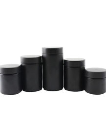 Wholesale 2oz 3oz 4oz 6oz UV Black Glass Jar with Black Plastic Childproof Lid M888