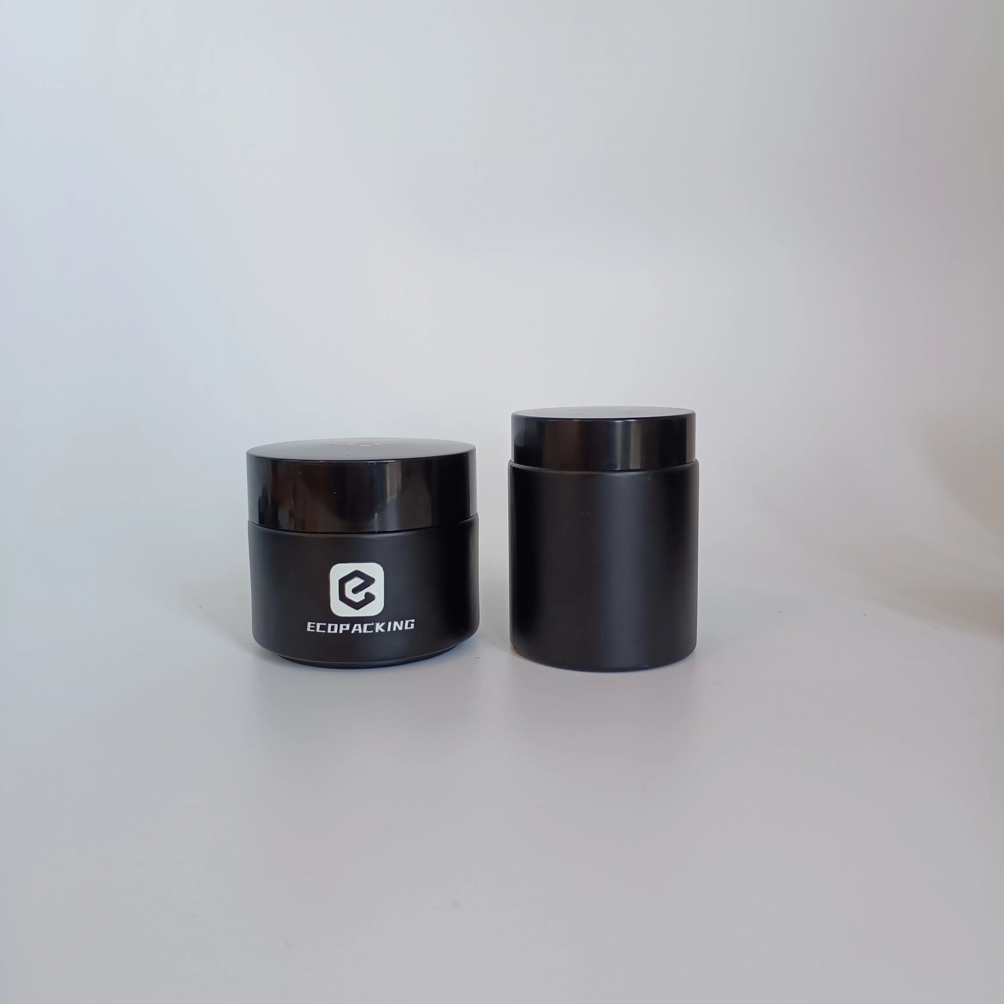 In Stock Body Lotion Face Cream Body Butter Jar 5g 10g 15g 20g 30g 50g 100g 200g Matte Black Glass Jar M888 - 图片 3