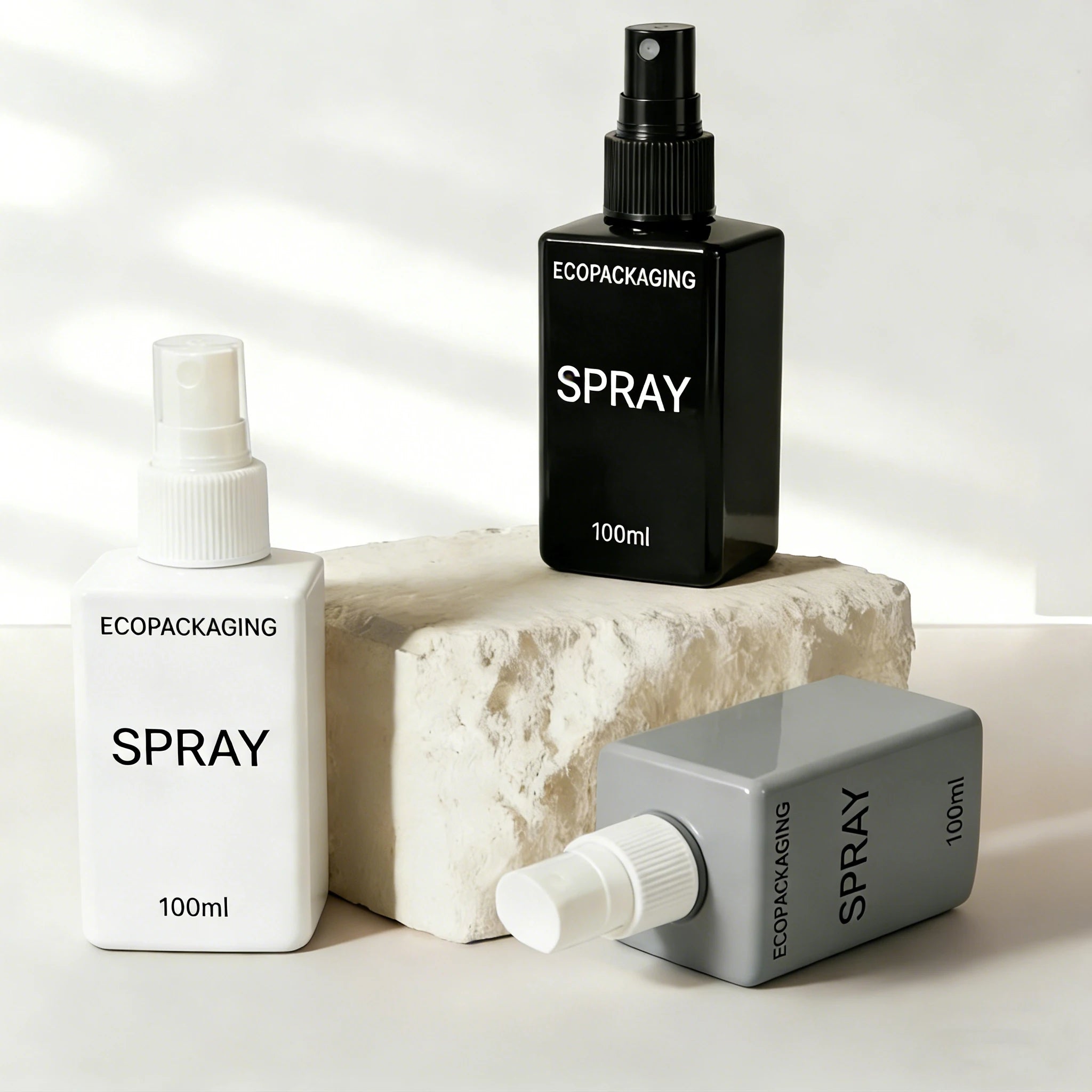 Custom square 100ml PET Cosmetic Face Toner Plastic Spray Bottle Beauty Packaging - 图片 6