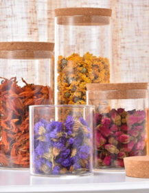 Custom High Borosilicate Glass Food Jar for Spice Tea Coffee Candy & Food 100ml-1000ml Capacity with Cork Lid for Jelly Milk