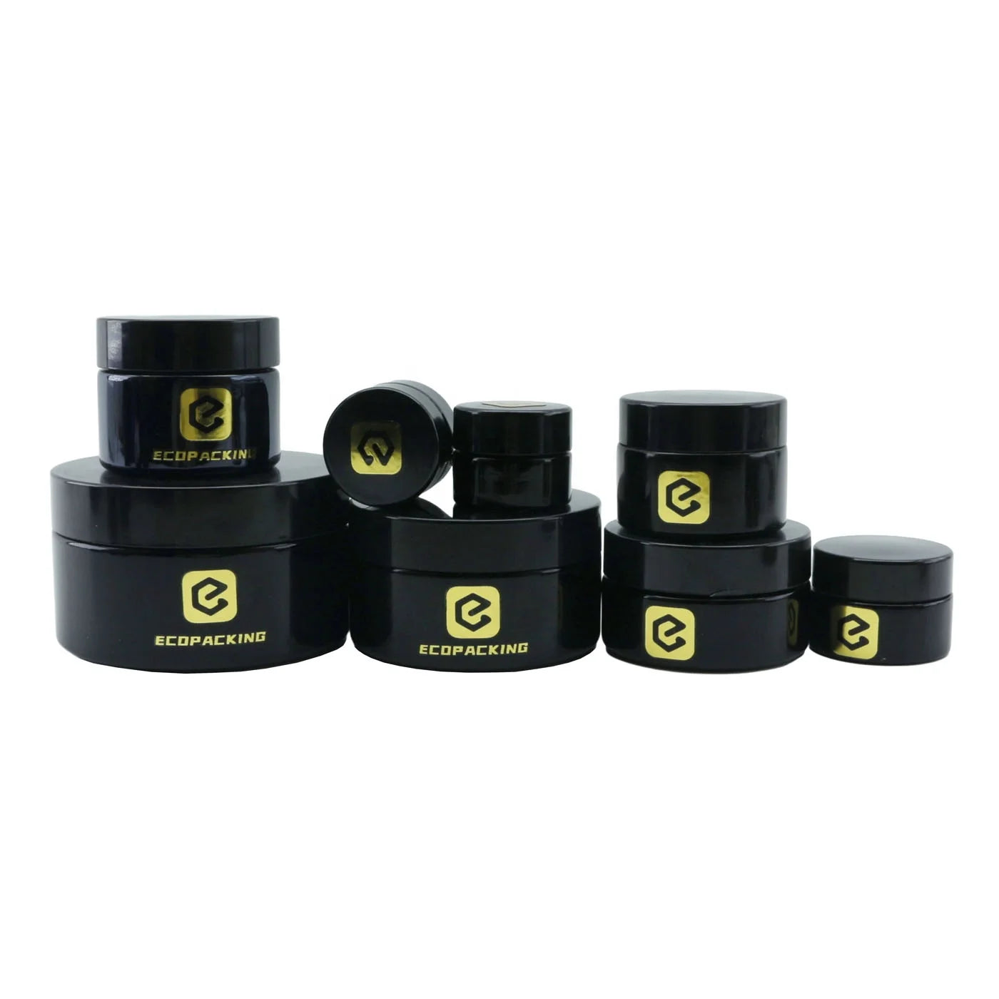 In Stock Black Glass Jar 5g 15g 30g 50g 100g 200g 250g 500g 1000g UV Dark Violet Glass Jar Smell Proof Refillable Cream Jar - 图片 5