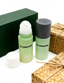 OEM Luxury Empty Round 30ml 50ml Glass Roll on Deodorant Container Bottle with Roller Ball with Box