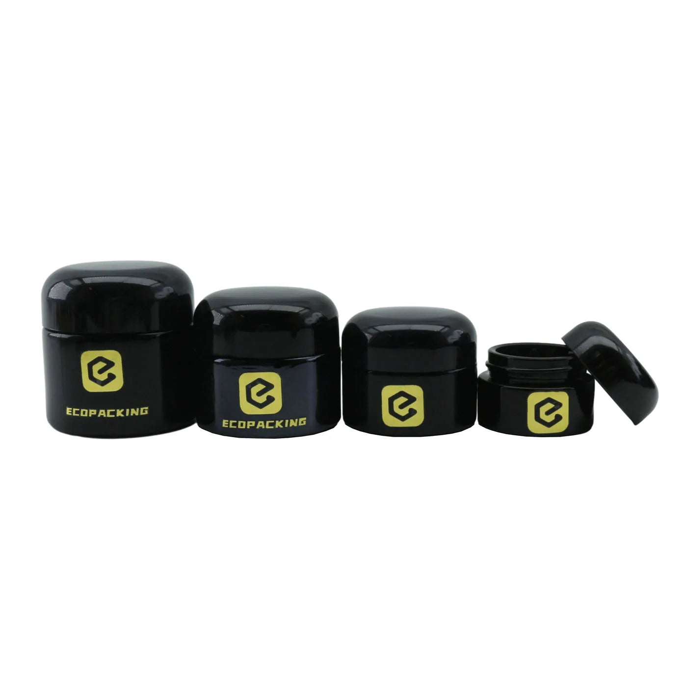 Wholesale 5ml Uv Glass Black Jar Cosmetic Eye Cream Black Round Jars Uv Protected Glass Jar - 图片 4