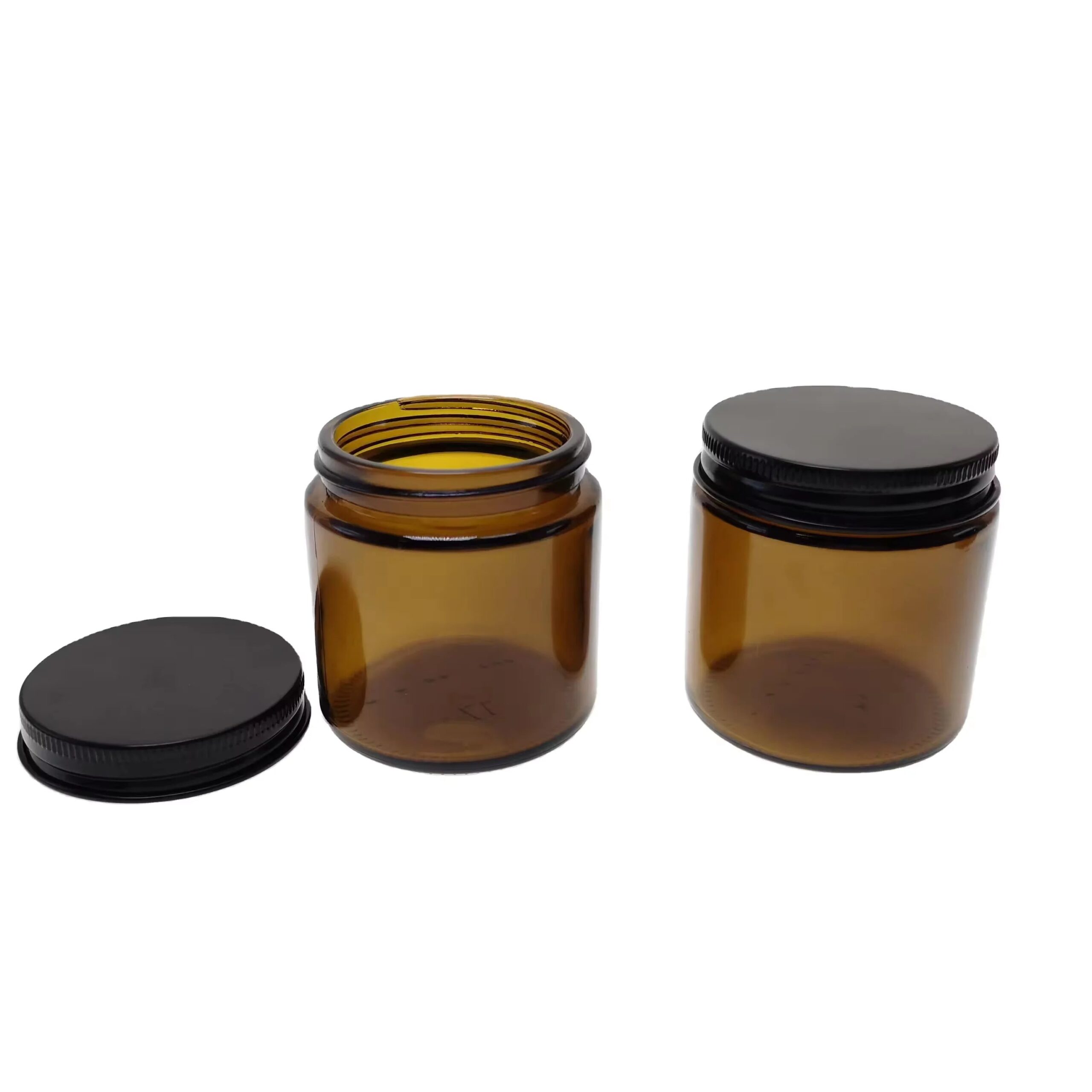 9oz Custom Amber Glass Candle Jars 250 ml Candle Holders With Lid - 图片 2