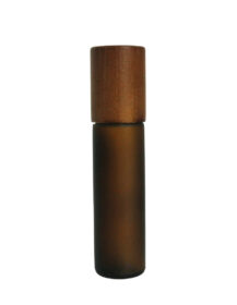 Frosted Amber 10ml Glass Roller Bottle Acacia Wooden Lid Roll for Essential Oil Perfume Essence for Skin Care Cream Face Cream