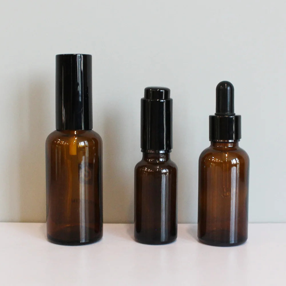 Wholesale Empty Body Oils 5ml 10ml 15ml 100ml Essential Oil Spray Bottle Amber Glass Dropper Bottles with Glass Dropper - 图片 2