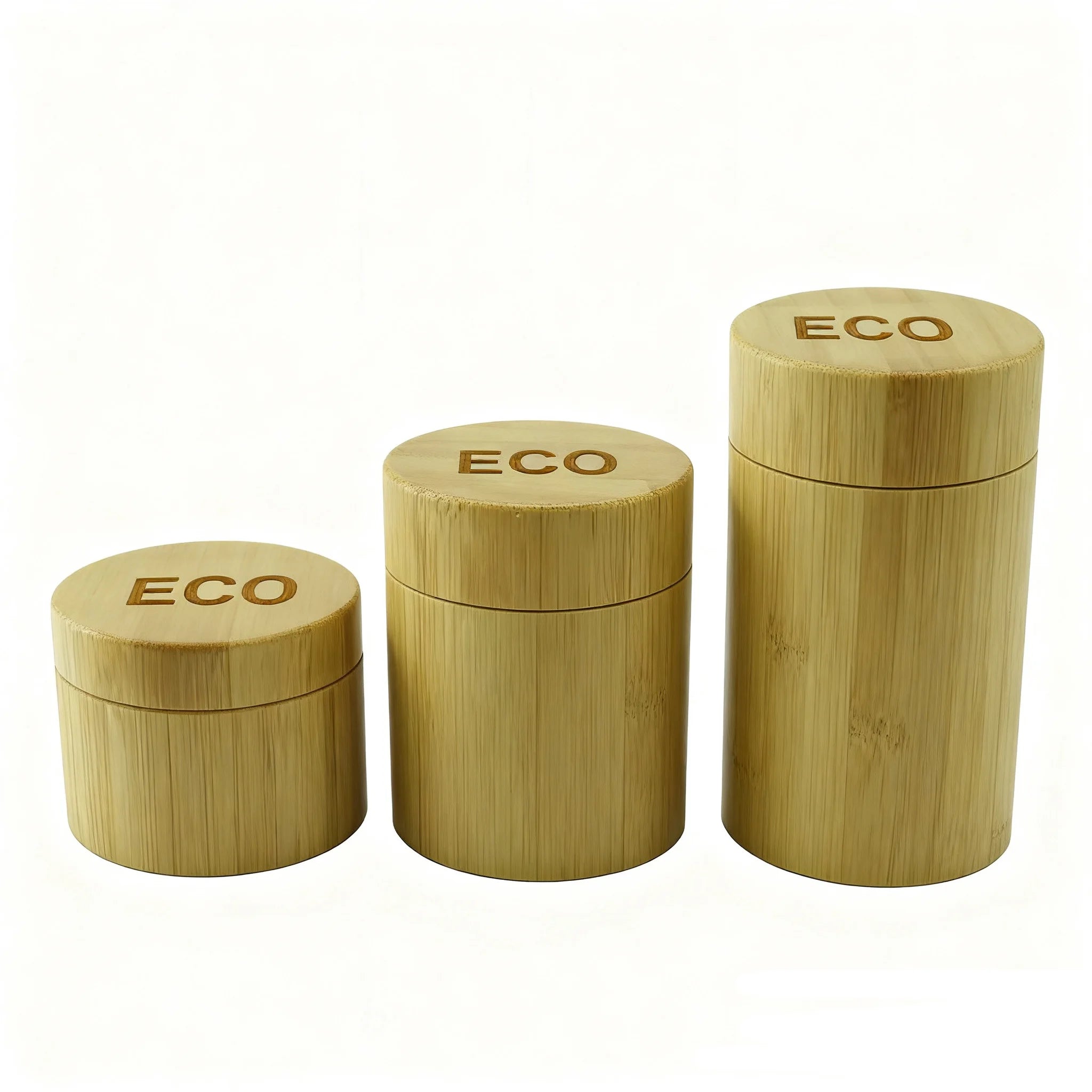 Engrave All Bamboo Body Jars 30g 50g 100g Empty Cosmetic Face Cream & Skin Care Jar with Wooden Lids