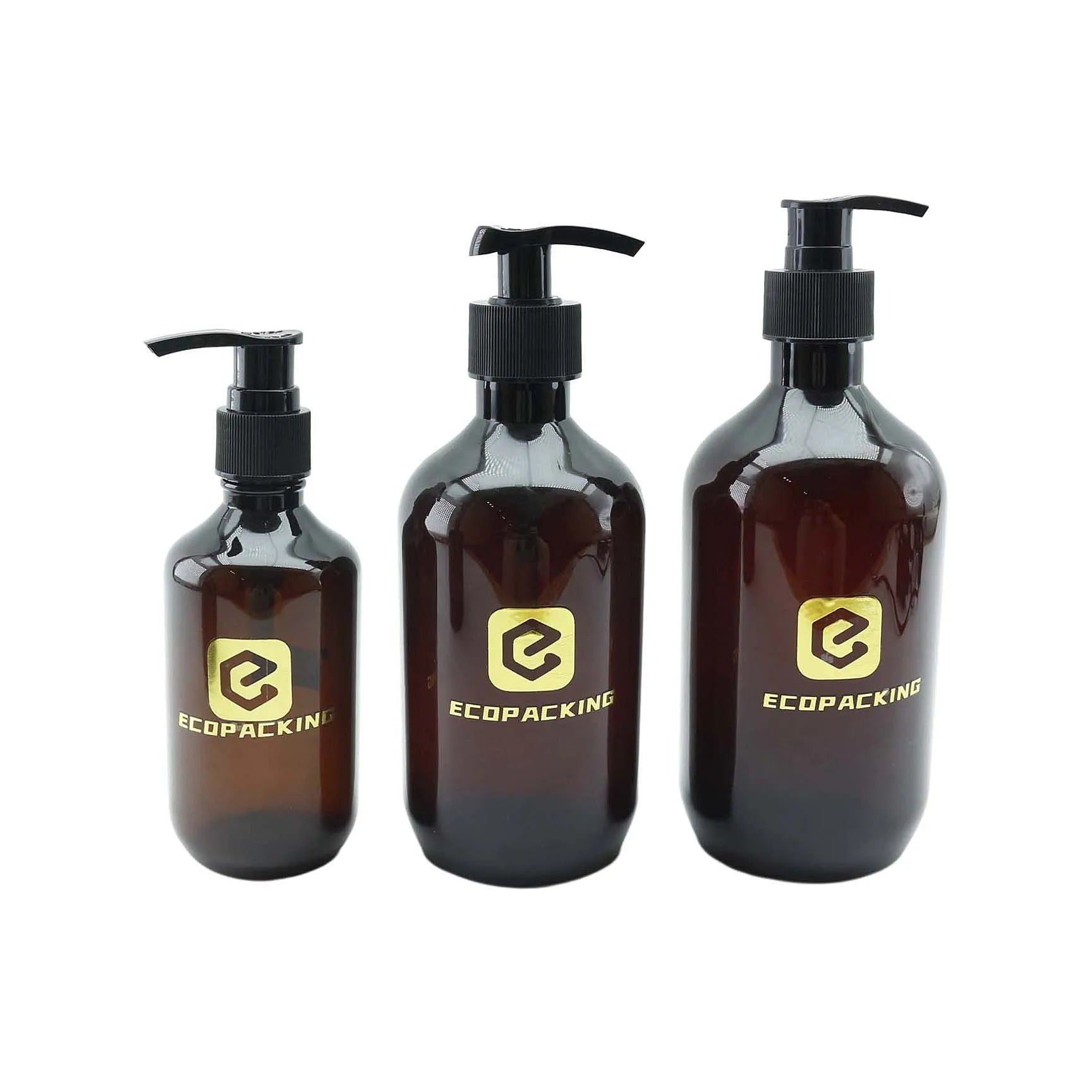200ml 250ml 300ml 500ml 16oz Amber Shampoo Plastic Bottle Lotion Pump Cosmetic Packaging D888 - 图片 2