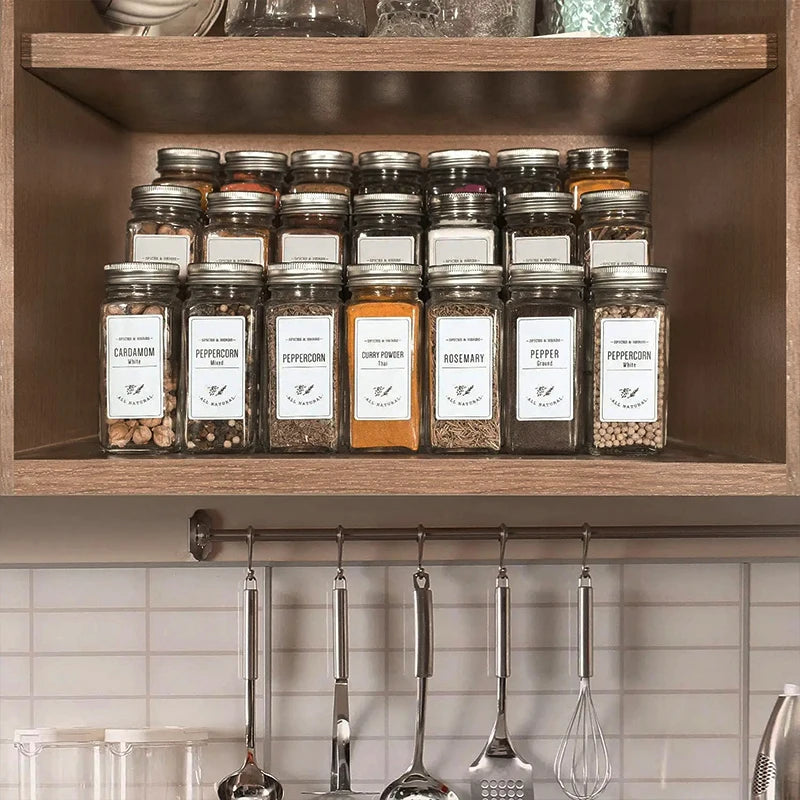 Camping Seasoning Jar Set for Spice 12pcs 24pcs Kitchen Glass Spice Jar Set 120ml Glass Spice Jar Set - 图片 2