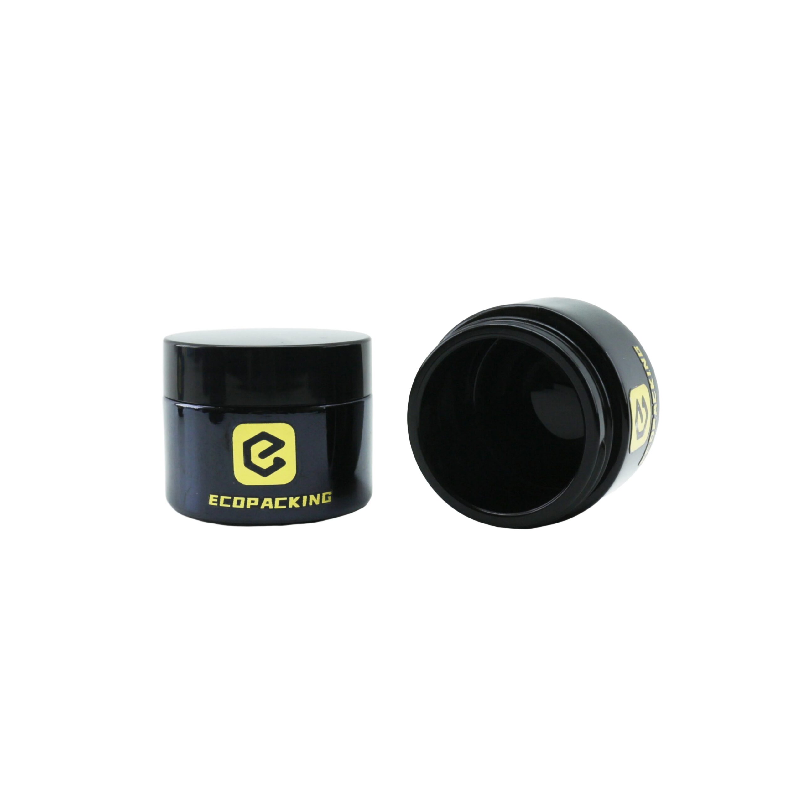 Luxury 30ml 30g 1oz in Stock Dark Violet Uv Black Glass Cosmetic Cream Body Butter Candle Jar with Lid for Skin Care