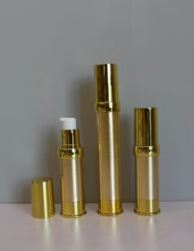 Luxury Gold Airless Pump Bottle Cosmetic Packaging Cosmetic Airless Serum Bottle 10ml 20ml 30ml 50ml 100ml