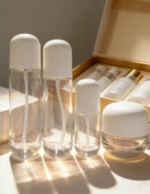 30g 50g 100g Empty Container Cream Jar 120ml 100ml 50ml clear Glass Bottle Set With Pump Spray for Cosmetics Package