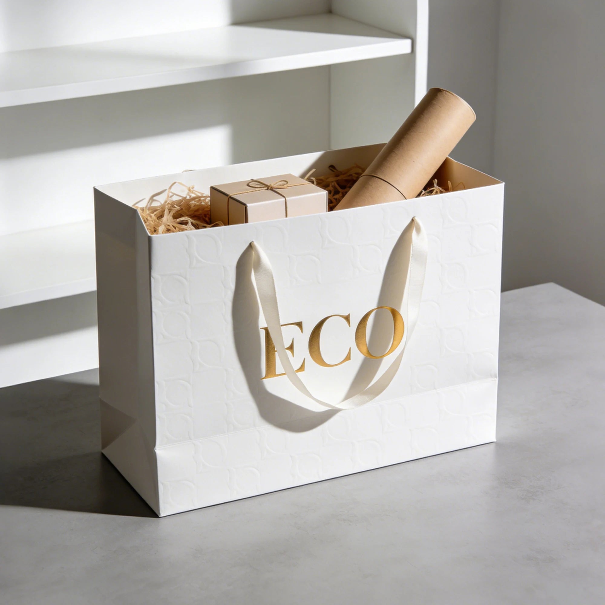 Custom Size Mall MOQ Sustainable Disposable Paper Gift Bag with Flat Handle Promotion Wedding Party Favors Gift Wrapping - 图片 2
