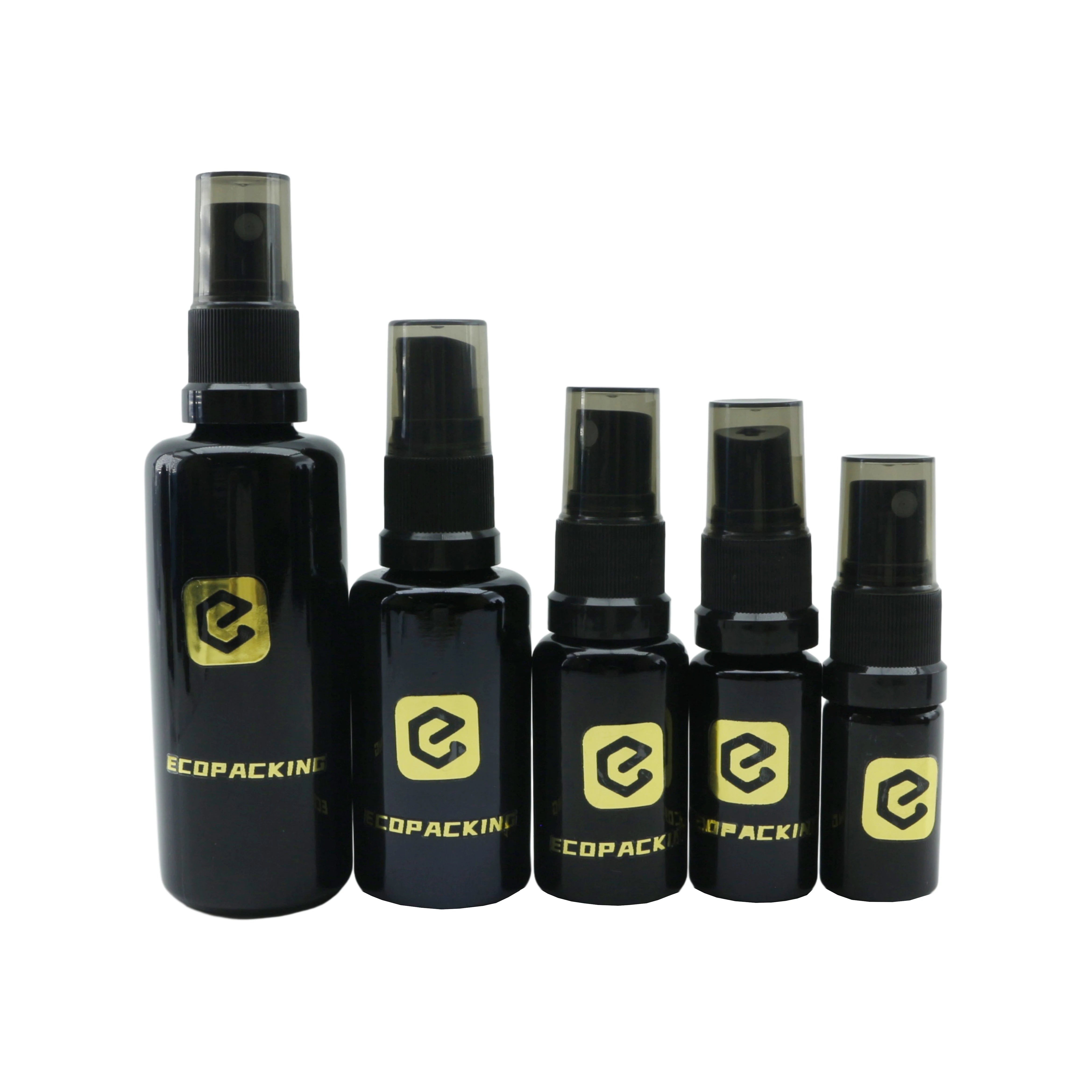 Eco Friendly Spray Oil Bottle 5ml 10ml 15ml 20ml 30ml 50ml 100ml 200ml Dark Violet Uv Black Glass Bottle - 图片 5