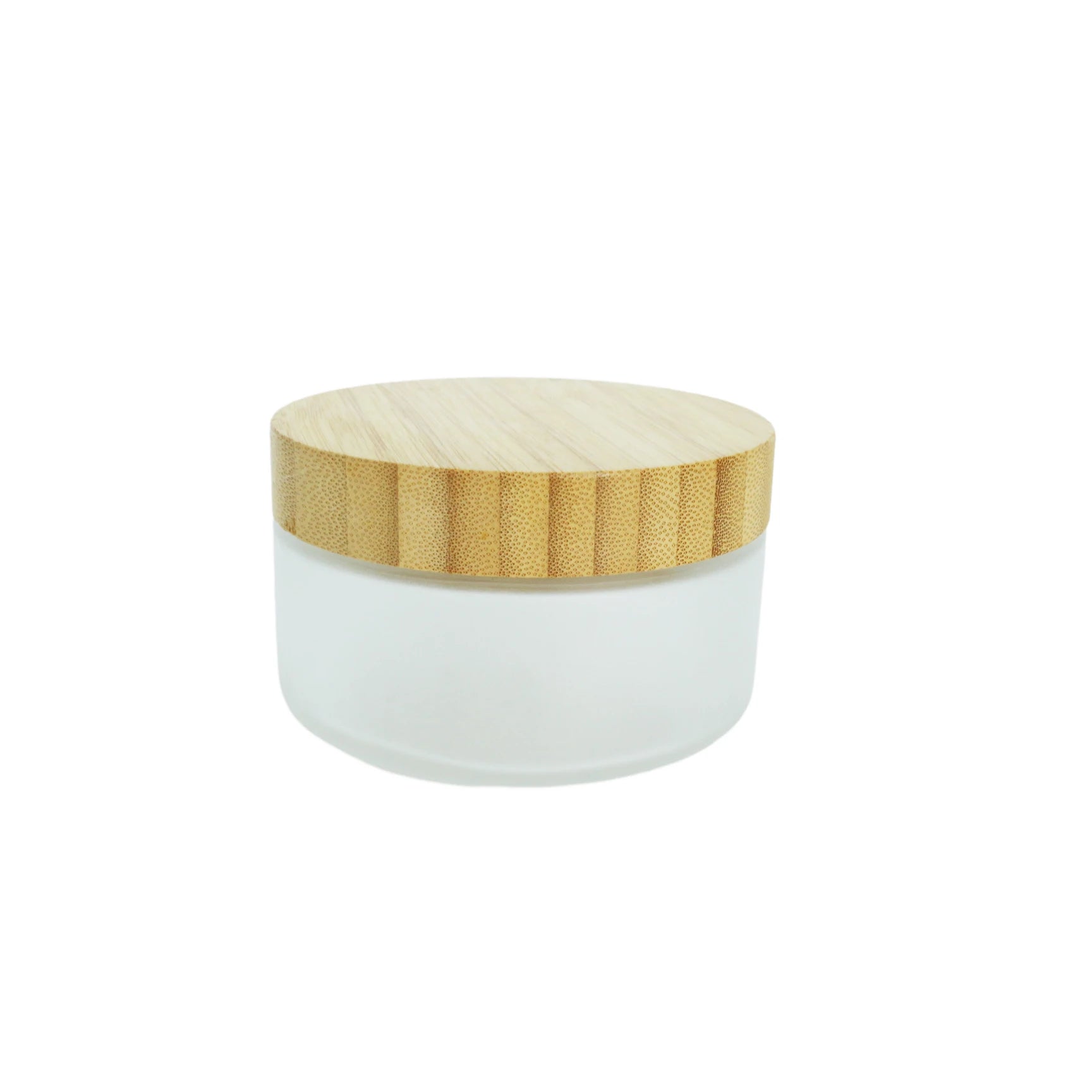 Cosmetic Frosted Glass Jars 5g-100g Bamboo Wooden Lid for Skin Care Eye Cream Body Butter Face Masks Personalized Engraved Logo - 图片 3