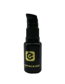 Luxury 15ml 0.5oz Round UV Violet Black Glass Pump Bottle for Serum