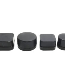 5ml Thick Black Glass Cube Square Containers Concentrate Jars with Black Child Resistant Lids for Oil Lip Balm Cosmetics