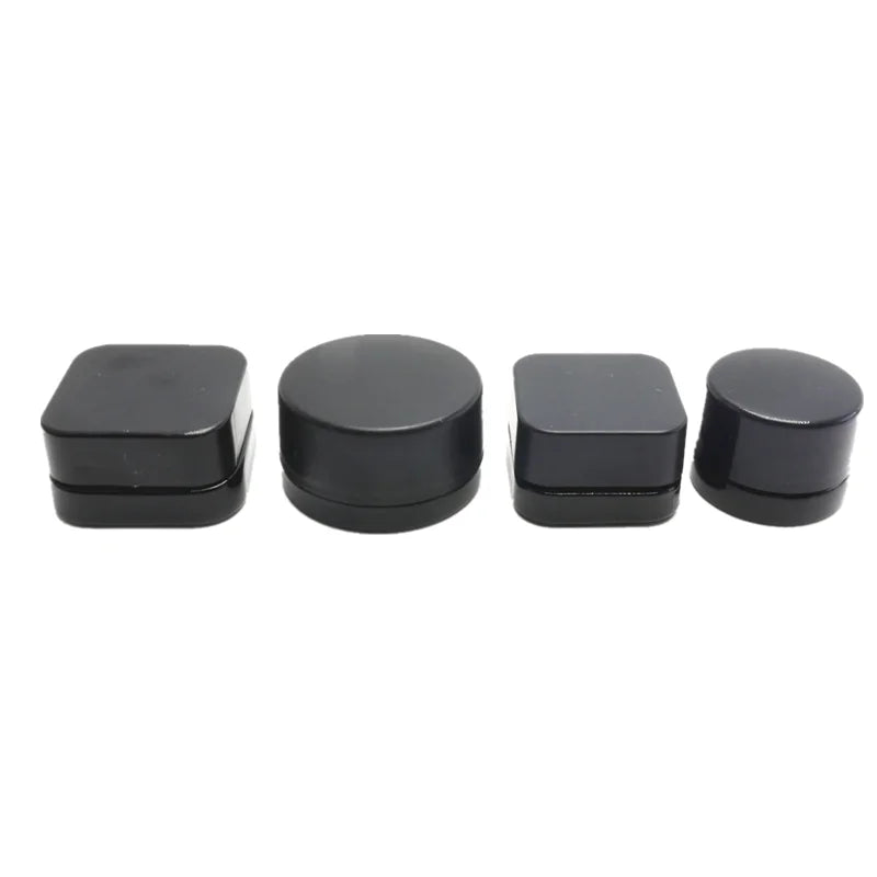 5ml Thick Black Glass Cube Square Containers Concentrate Jars with Black Child Resistant Lids for Oil Lip Balm Cosmetics