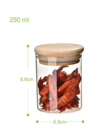 Hot Sale 250ml Borosilicate Glass Storage Jar with Airtight Lid Microwave Dishwasher Safe Customizable for Food Storage Kitchen